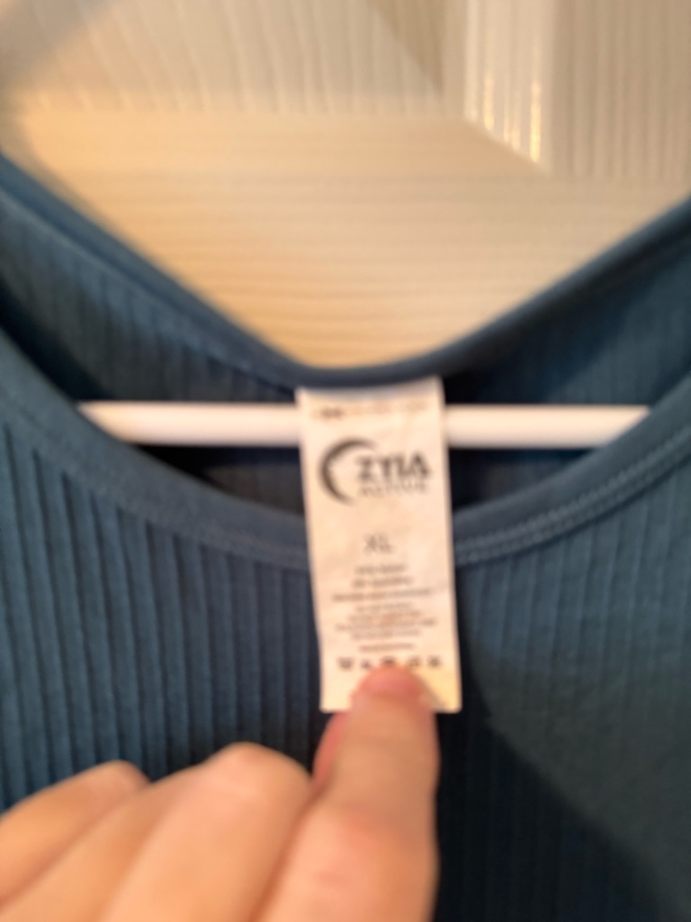 Zyia Active Ribbed Sleeveless Tank Top - teal-sz XL-worn once - Picture 4 of 4